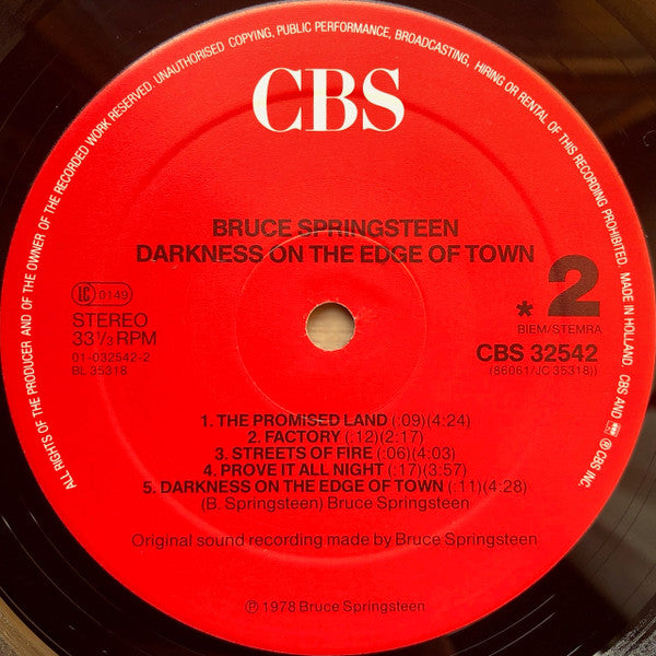 Bruce Springsteen - Darkness On The Edge Of Town (Vinyl)