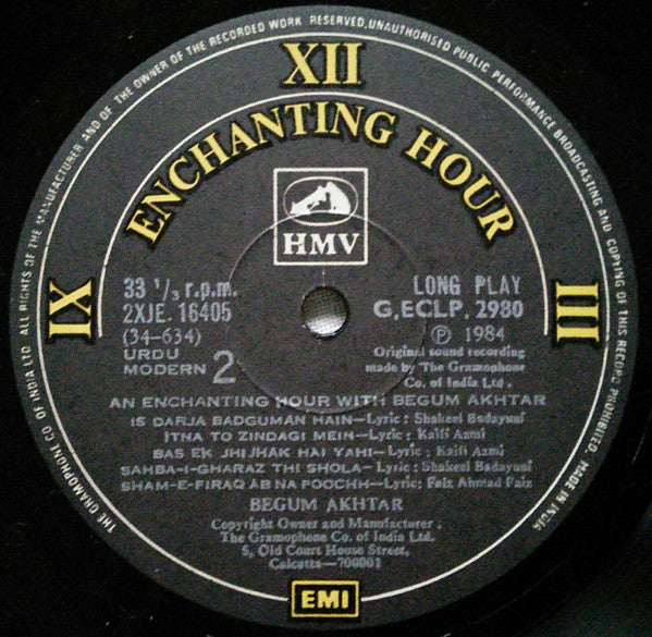 Begum Akhtar - An Enchanting Hour With Begum Akhtar - Ghazals (Vinyl)