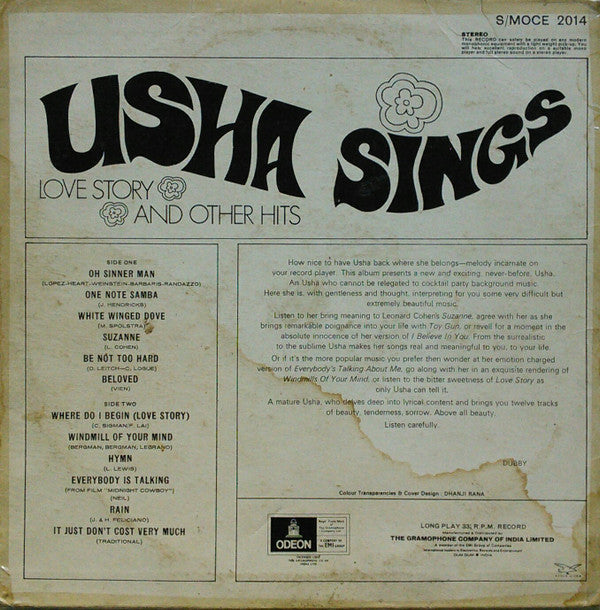 Usha Iyer - Usha Sings Love Story And Other Hits (Vinyl)