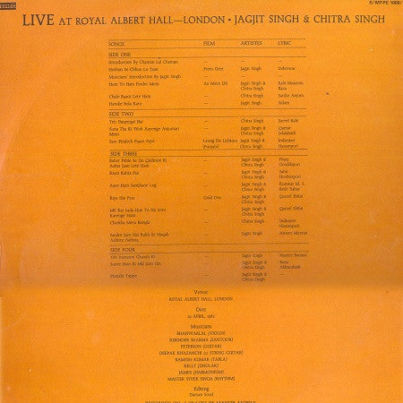 Jagjit & Chitra Singh - Live At Royal Albert Hall London (Vinyl) (2)