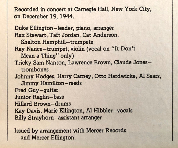 Duke Ellington - The Duke Ellington Carnegie Hall Concerts December 1944 (Vinyl) (2)