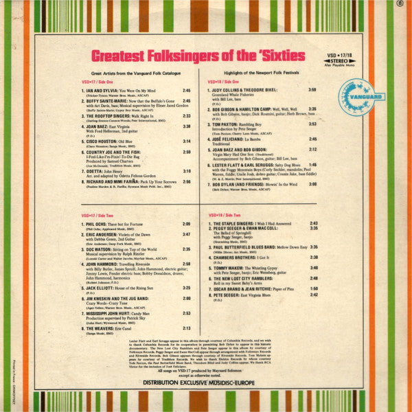 Various - Greatest Folksingers Of The 'Sixties (Vinyl) (2)