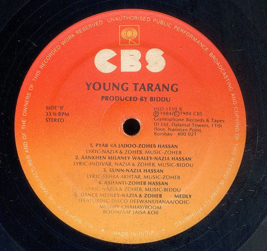 Nazia Hassan & Zoheb Hassan - Young Tarang (Vinyl)