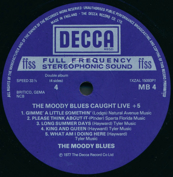 Moody Blues, The - Caught Live +5 (Vinyl) (2)