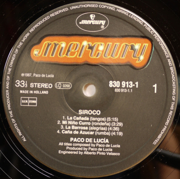 Paco De Lucía - Siroco (Vinyl)