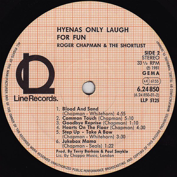 Roger Chapman & Shortlist, The - Hyenas Only Laugh For Fun (Vinyl)