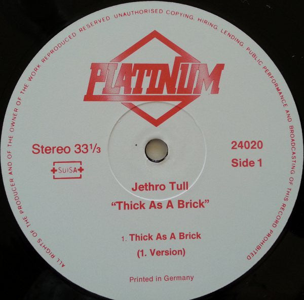 Jethro Tull - Thick As A Brick (Vinyl)