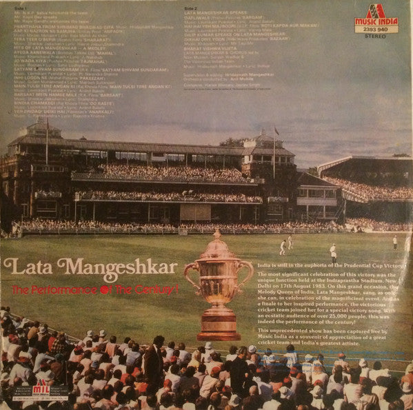 Lata Mangeshkar - The Performance Of The Century (Vinyl)