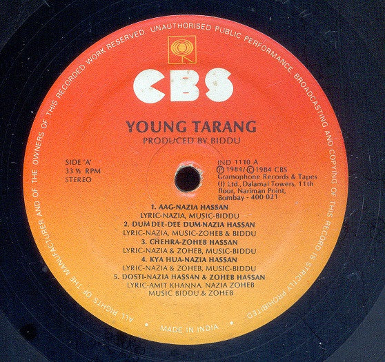 Nazia Hassan & Zoheb Hassan - Young Tarang (Vinyl)