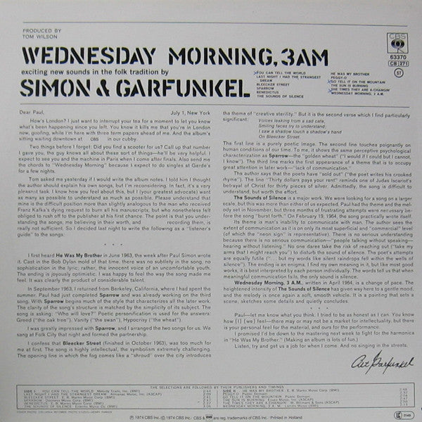 Simon & Garfunkel - Wednesday Morning, 3 A.M. (Vinyl)