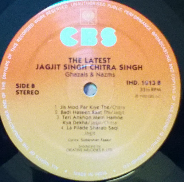 Jagjit & Chitra Singh - The Latest Ghazals Nazms (Vinyl)