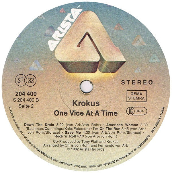 Krokus - One Vice At A Time (Vinyl)