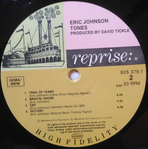 Eric Johnson (2) - Tones (Vinyl)