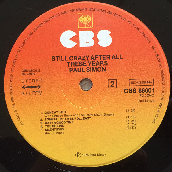 Paul Simon - Still Crazy After All These Years (Vinyl)